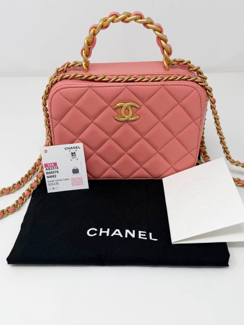 Chanel Pink Top Handle Vanity Case